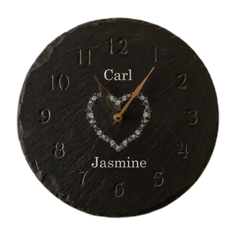An engraved personalised slate clock gift